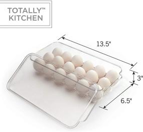 img 2 attached to 🥚 Plastic Egg Holder with Lid & Handles - BPA Free Fridge Organizer, Clear Refrigerator Storage Container, 18 Egg Tray