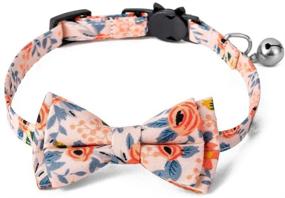 img 1 attached to 🐱 YENGON Breakaway Cat Collar: Stylish Cat Bowtie Bandana with Cute Flower Pattern for Safety & Fashion