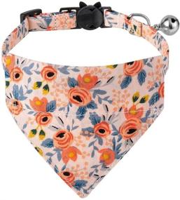 img 2 attached to 🐱 YENGON Breakaway Cat Collar: Stylish Cat Bowtie Bandana with Cute Flower Pattern for Safety & Fashion