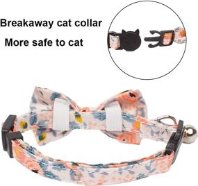 img 3 attached to 🐱 YENGON Breakaway Cat Collar: Stylish Cat Bowtie Bandana with Cute Flower Pattern for Safety & Fashion