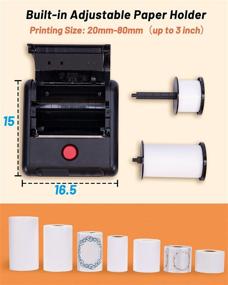 img 2 attached to 🖨️ Компактный беспроводной термопринтер с Bluetooth - M200: поддерживает 3-х дюймовые / 80 мм ярлыки для почтовых отправлений, штрих-кода, малого бизнеса - совместим с iOS и Android.