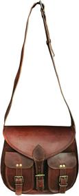img 2 attached to 👜 Brown Medium Size Women's 14 Inch Leather Crossbody Satchel Ladies Purse