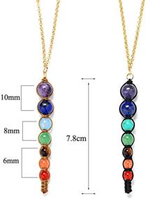 img 3 attached to 📿 Zuo Bao 7 Chakra Natural Stone Yoga Bracelet: Healing Bead Rope Necklace for Yoga Enthusiasts