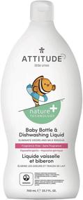 img 4 attached to ATTITUDE Baby Products Liquid Dish Soap - Tough on Milk Residue, Hypoallergenic Plant- & Mineral-Based Formula, Vegan & Cruelty-Free Detergent, Unscented - 23.7 Fl Oz