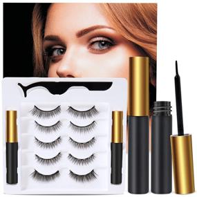img 4 attached to 💫 Magnetic Eyeliner and Lashes Kit - Reusable 5D Magnetic Eyelashes with Tweezers (5 Pairs)