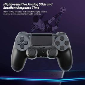 img 3 attached to 🎮 Wireless Controller for PS4 / PS4 Slim/Pro Console, Enhanced Vibration, 6-Axis Gyro Sensor, Speaker, Built-in Audio Jack with Charging Cable (Black)