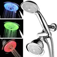 luminex powerspa led shower head combo - 7-color 24-setting with air jet led turbo pressure-boost nozzle technology. vibrant led colors change automatically every few seconds. logo