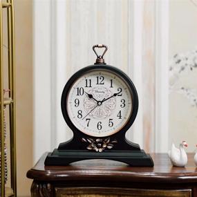 img 3 attached to ⏰ Retro Mantel Clock: Silent 12-inch Timepiece for Living Room/Kitchen Decoration - Black