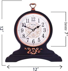 img 2 attached to ⏰ Retro Mantel Clock: Silent 12-inch Timepiece for Living Room/Kitchen Decoration - Black