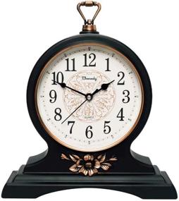 img 4 attached to ⏰ Retro Mantel Clock: Silent 12-inch Timepiece for Living Room/Kitchen Decoration - Black