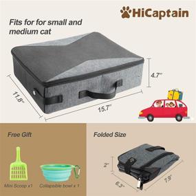 img 3 attached to 🐱 HiCaptain Travel Cat Litter Box with Lid and Handle - Portable Collapsible Cat Carrier for Standard Litter