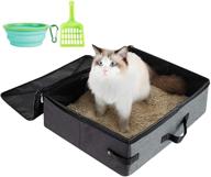 🐱 hicaptain travel cat litter box with lid and handle - portable collapsible cat carrier for standard litter logo