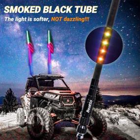img 2 attached to 🔦 Beatto 2PCS 3FT (0.9M) копченый черный RF пульт дистанционного управления RGB светодиодные хлысты света с танцующим/гоняющим светом светодиодная антенна для внедорожников ATV UTV RZR Jeep Trucks Dunes