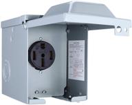 🔌 miady 50 amp rv power outlet box: lockable weatherproof enclosure for rvs, trailers, electric cars & more logo