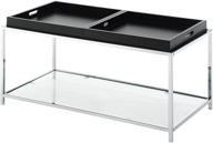 convenience concepts palm beach coffee table in sleek black finish: stylish and practical centerpiece for any living space logo