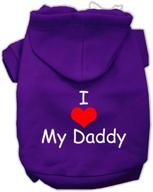 🐾 premium mirage pet products i love my daddy screen print pet hoodies: vibrant purple, x-large size логотип