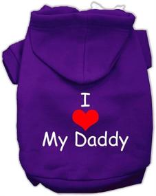 img 1 attached to 🐾 Premium Mirage Pet Products I Love My Daddy Screen Print Pet Hoodies: Vibrant Purple, X-Large Size