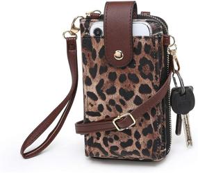 img 4 attached to 👜 Stylish XB Phone Purse Crossbody Bags: Leopard, Snake, Plaid Patterns with Touch Screen, Key Clip, and Wristlet Wallet for Women