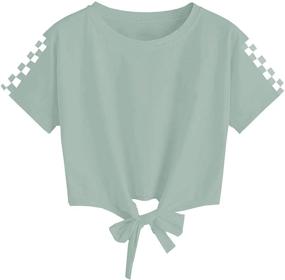 img 4 attached to Stylish Maroon Girls' Casual T-Shirts: Chic Tops, Tees & Blouses for Girls' Clothing