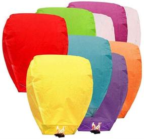 img 4 attached to 🎈 10-Pack Multicolor Sky Lanterns, 100% Biodegradable & Eco-Friendly Chinese Lanterns for Weddings, Birthdays, Memorials - Release Lanterns in the Sky