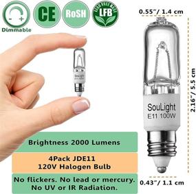 img 1 attached to 💡 Halogen JDE11 120V 100W Mini Candelabra Bulb