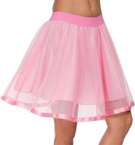 img 3 attached to Flirty and Fabulous: Women's Above Knee Tutu Tulle Petticoat Prom High Waist Mesh Flared Skater Skirt