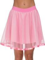 flirty and fabulous: women's above knee tutu tulle petticoat prom high waist mesh flared skater skirt logo