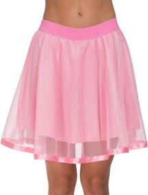 img 4 attached to Flirty and Fabulous: Women's Above Knee Tutu Tulle Petticoat Prom High Waist Mesh Flared Skater Skirt