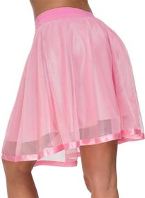 img 1 attached to Flirty and Fabulous: Women's Above Knee Tutu Tulle Petticoat Prom High Waist Mesh Flared Skater Skirt