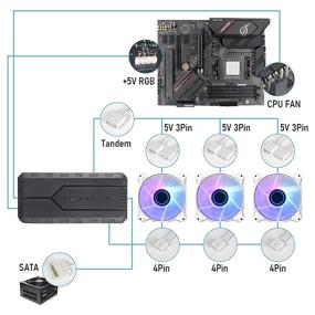 img 3 attached to Darkflash INF8 120 мм ARGB вентиляторы корпуса с контроллером для системы охлаждения компьютерного корпуса PC 3Pin-5V Addressable RGB Motherboard SYNC Cooling Fan (5 шт. белый)