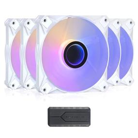 img 4 attached to Darkflash INF8 120Mm ARGB PWM Case Fans With Controller For Pc Case Computer Cooling System 3Pin-5V Addressable RGB Motherboard SYNC Cooling Fan (5Packs White)