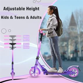 img 2 attached to 🛴 FlyFlash Scooter for Kids Ages 6-12 and up, Adult Scooter with Big Wheels – Folding Sport Scooter for Kids, Teens, and Adults, 330 Lbs Weight Capacity