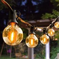 🌟 ul approved, dimmable 100ft outdoor string lights with 62 g40 led clear bulbs - waterproof globe string lights for backyard, porch, cafe, party, wedding & garden logo