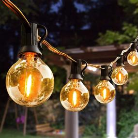 img 4 attached to 🌟 UL Approved, Dimmable 100ft Outdoor String Lights with 62 G40 LED Clear Bulbs - Waterproof Globe String Lights for Backyard, Porch, Cafe, Party, Wedding & Garden