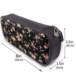 img 2 attached to 🌼 AHOOCUSTOM Daisy Flower Faux Leather Pencil Pen Case: Stylish and Functional School Stationery Bag for Teen Girls and Women (Brown)