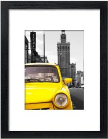 img 4 attached to Emeyart 9x12 Picture Frame: Stunning Display for 6x8 Photos, with or without Mat – Sleek Black Wooden Frame for Wall or Tabletop