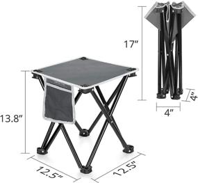 img 2 attached to 🏕️ 2-Pack Camping Stool by TRIPLE TREE - Portable Folding Stool for Outdoor Activities like Walking, Hiking, and Fishing - 13.8 Inch with 400 LBS Weight Capacity - Includes Carry Bag