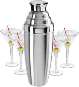 img 2 attached to OGGI Jumbo Cocktail Shaker 60 oz - Stainless Steel Construction, 🍸 Built-in Strainer - Perfect Large Cocktail Shaker for Parties, Mixes 12 Martinis