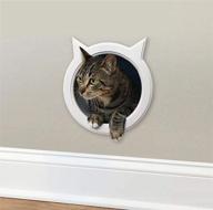 🐱 kitty pass wall entry cat door with tunnel for hidden litter box - pet wall door logo