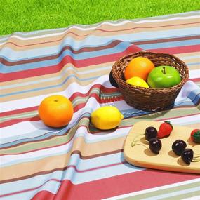 img 2 attached to 🌈 Waterproof Multicolor Rectangle Tablecloth - Vibrant and Colorful