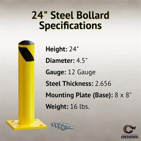 img 3 attached to 🌟 High Quality Yellow Powder Coated Bollards 4 5In - Reliable Safety Solutions