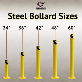 img 2 attached to 🌟 High Quality Yellow Powder Coated Bollards 4 5In - Reliable Safety Solutions