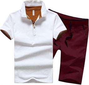 img 4 attached to Masbono Sports Cotton Short Sleeved Two Piece Men's Clothing and Active