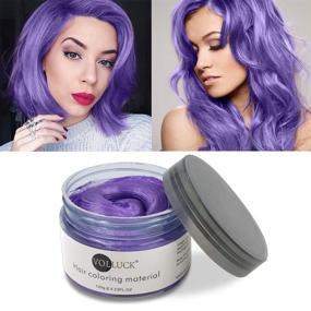 img 1 attached to 🎨 4 in 1 Hair Coloring Wax: Grey, Purple, Blue, Pink - Temporary Hair Clay Pomades for Cosplay, Halloween, Party - 4.23 oz Natural Hair Dye Material - Disposable Hair Styling Clay Ash