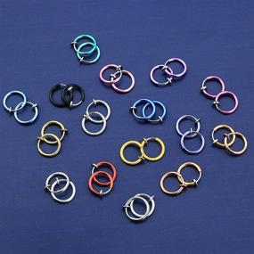 img 3 attached to COCHARM Spring Clip-on Non-Piercing Jewelry for Septum, Cartilage, Helix, Lip - Fake Earrings Hoop