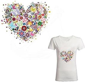 img 2 attached to 🦋 Grade-A Thermal Transfer Patch for Clothing - ESH7 1Pcs Butterfly Flowers Heart-Shaped DIY Iron on Patches for Jacket, T-Shirt & Girls (23X20cm)