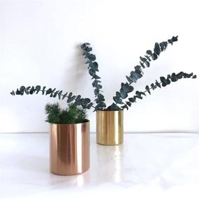 img 1 attached to Rose Gold Stainless Steel Pen Holder Cup For Desk Organizers Multi Use Pencil Pot Flower Mini Vase (Rose Gold)