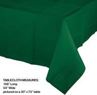 🌲 creative converting tablecover 54"x 108" - durable tis/poly, hunter green logo