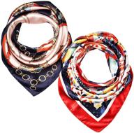 🧣 lingso silk-like head scarves for women - stain square scarf for hair wrapping logo