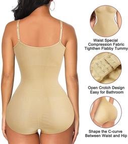 img 1 attached to Irisnaya Women's Slimming Bodysuit Shapewear Top with Tummy Control - Spaghetti Strap Camisole Leotard for Body Shaping and Bodycon Jumpsuit